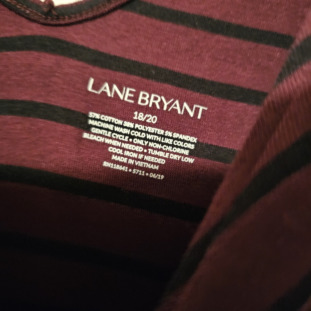 Lane Bryant Striped and Solid V-Neck Tops 18/20 - Picture 2 of 5